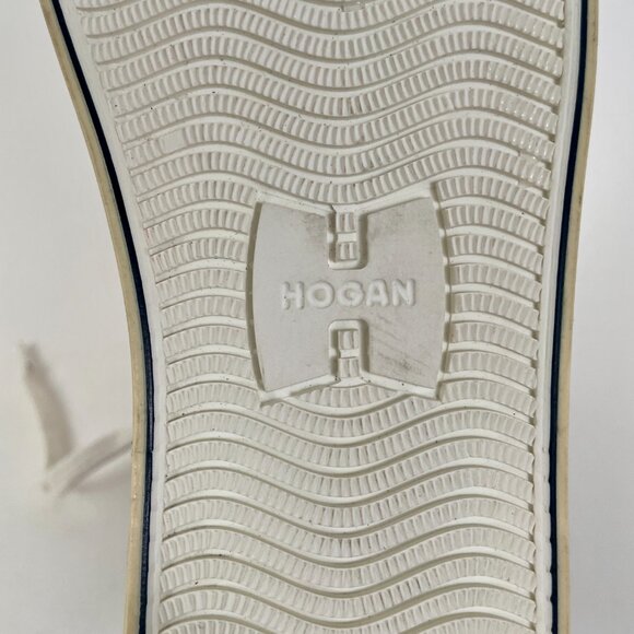 Women's Hogan Rebel R182 High Top Sneakers, Navy Blue Leather/Suede, Size 39 - Picture 12 of 14